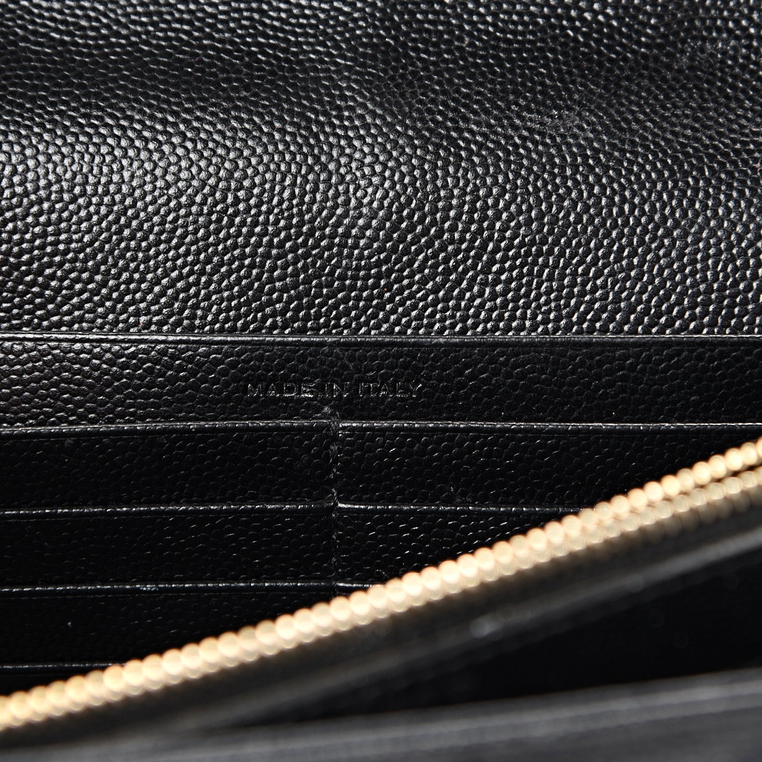 Saint Laurent Grain De Poudre Matelasse Chevron Monogram Chain Wallet Black 6 of 19