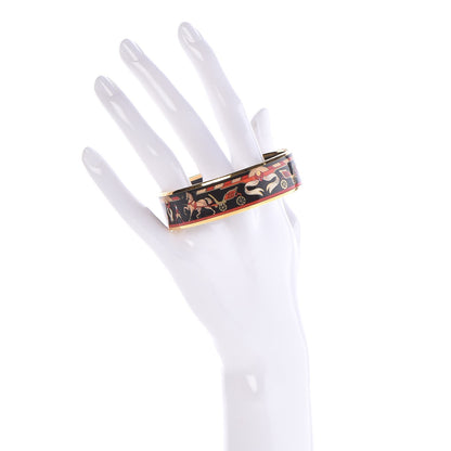 Hermes Enamel Printed Wide Chariots Bracelet 65 2 of 5