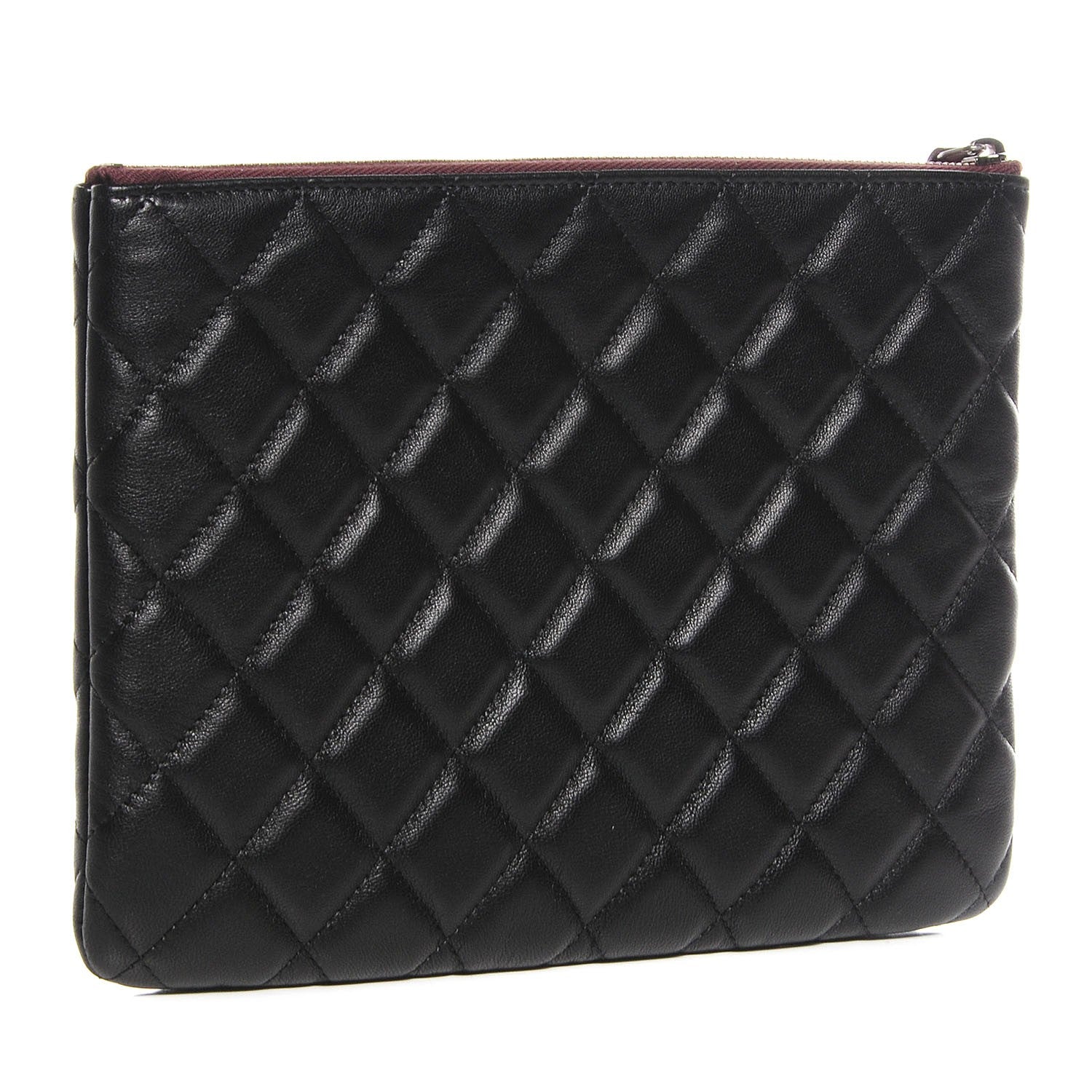 Chanel Lambskin Quilted Medium Cosmetic Case Black 3 of 6