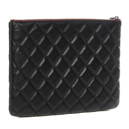 Chanel Lambskin Quilted Medium Cosmetic Case Black 3 of 6