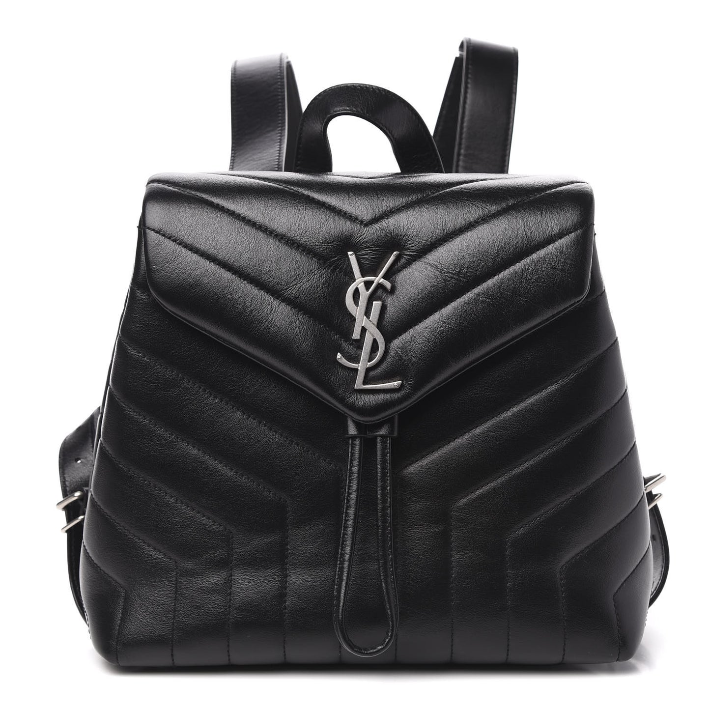 Calfskin Y Quilted Monogram Small Loulou Backpack Black