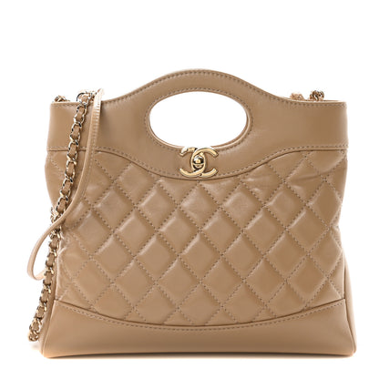 Chanel Shiny Lambskin Quilted Mini 31 Shopping Bag Beige 1 of 10