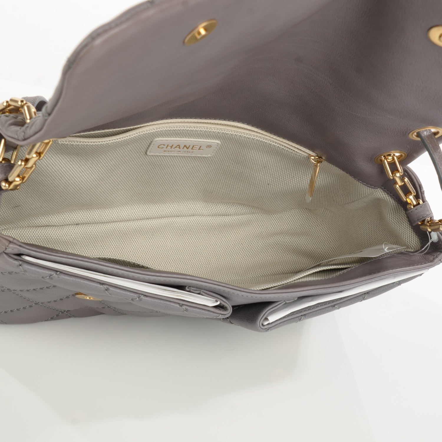 Chanel Calfskin Quilted Large Retro Chain Flap Grey 6 of 8