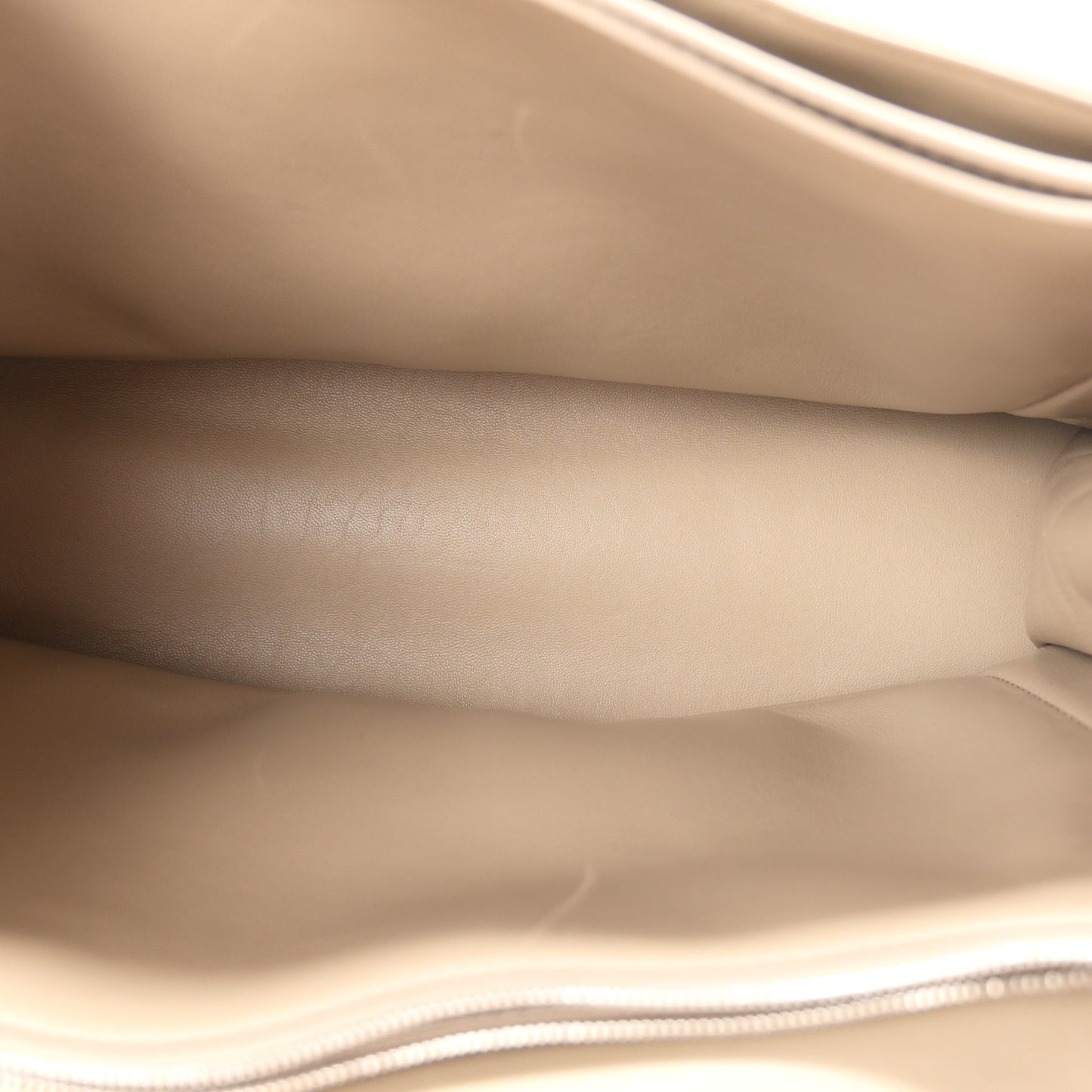 Crushed Calfskin Quilted Large Crush Chain Bag Nude