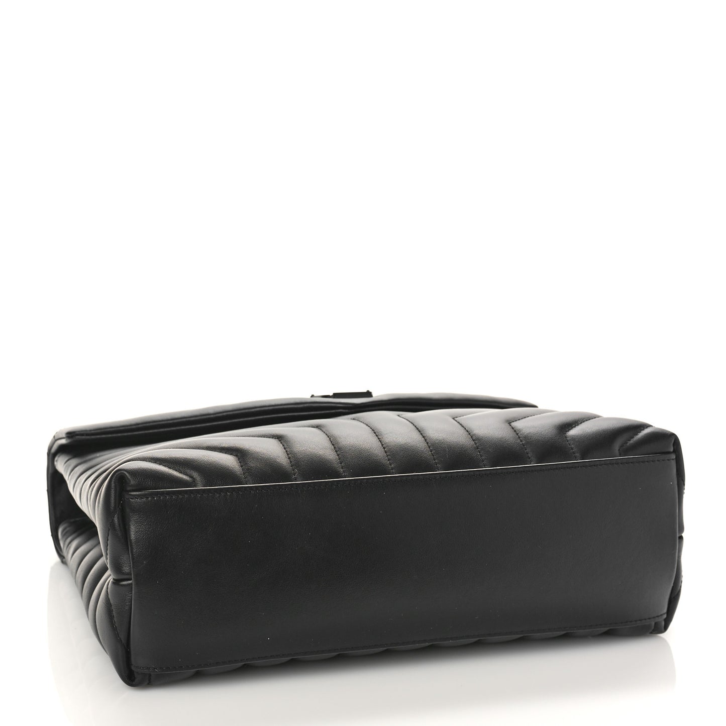 Calfskin Y Quilted Monogram Monochrome Medium Loulou Chain Satchel Black