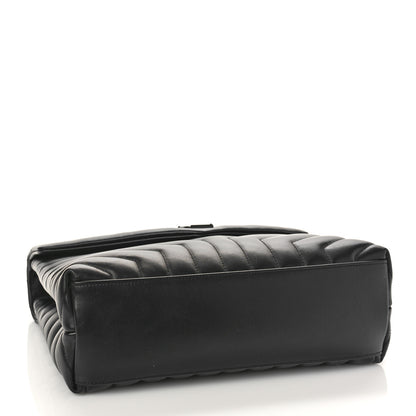 Saint Laurent Calfskin Y Quilted Monogram Monochrome Medium Loulou Chain Satchel Black 4 of 9