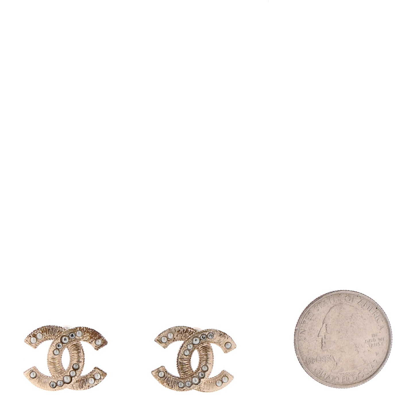 Pearl CC Earrings Gold