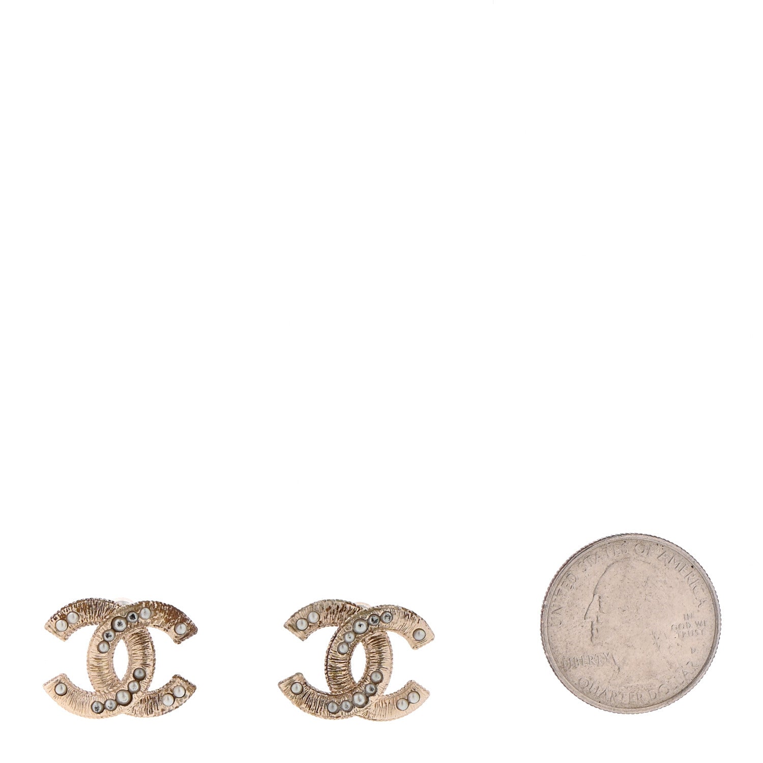Chanel Pearl CC Earrings Gold 2 of 4