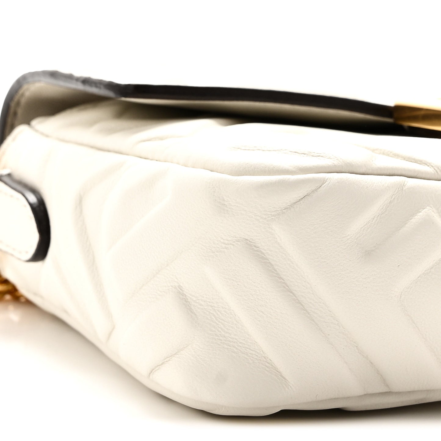 Nappa FF 1974 Embossed Mini Baguette White