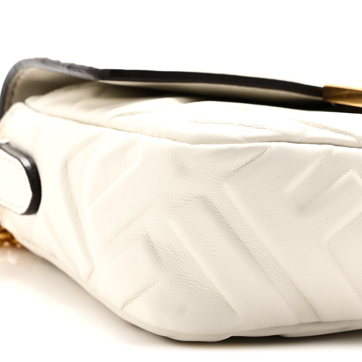 Fendi Nappa FF 1974 Embossed Mini Baguette White 9 of 10
