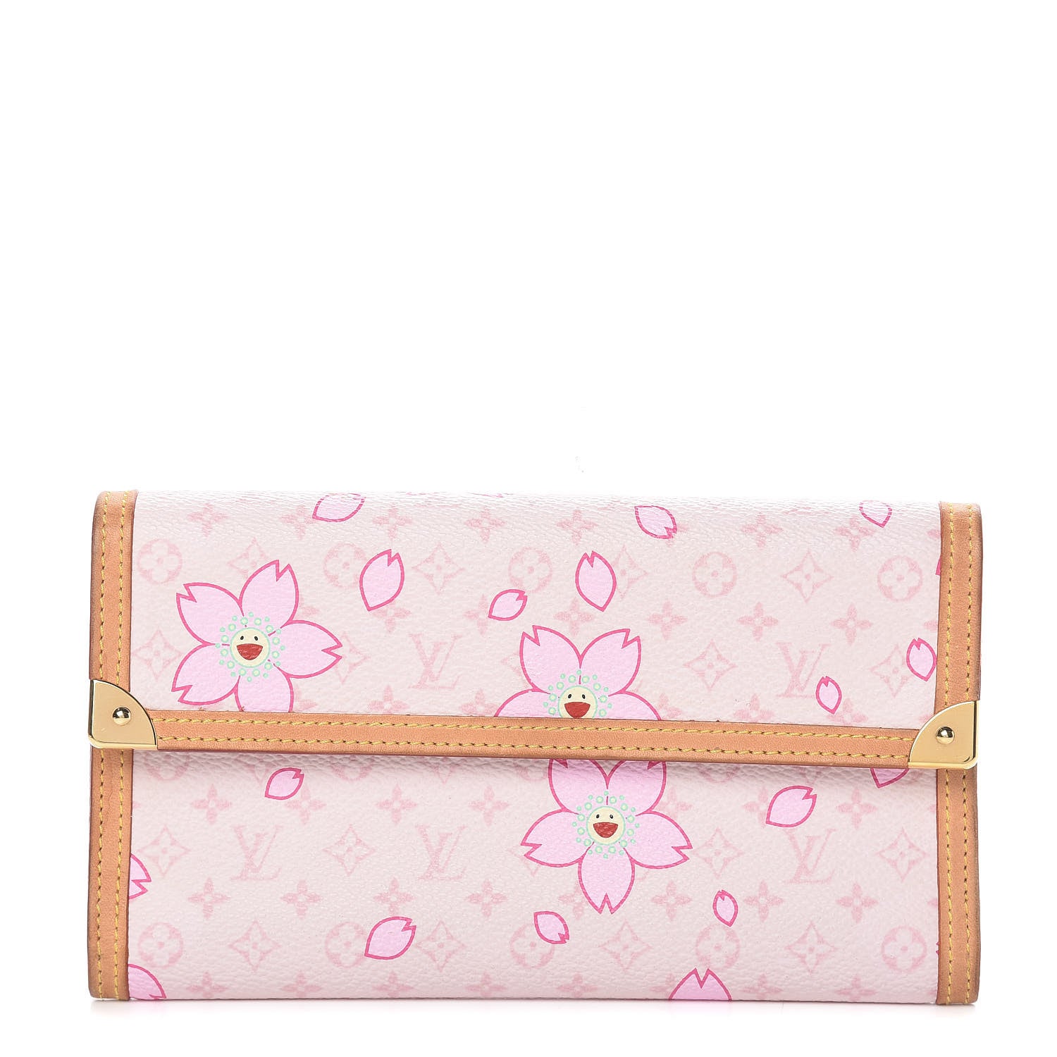 Louis Vuitton Monogram Cherry Blossom Porte Tresor International Wallet Pink 1 of 10