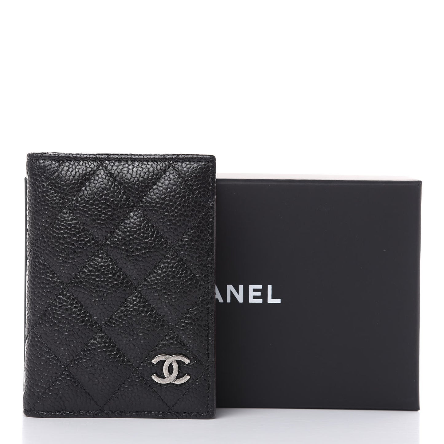 Caviar Quilted Card Holder Wallet Black