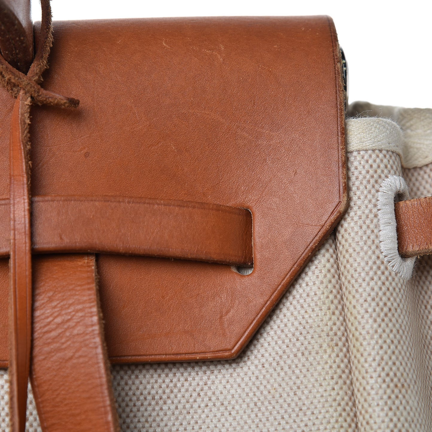 Toile Vache Calfskin Herbag 30 PM Backpack Natural