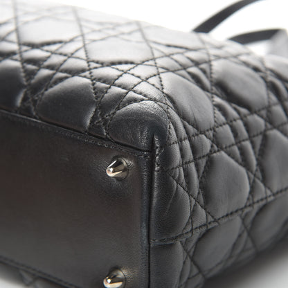 Christian Dior Lambskin Cannage Large Lady Dior Shopper Tote Black 10 of 15