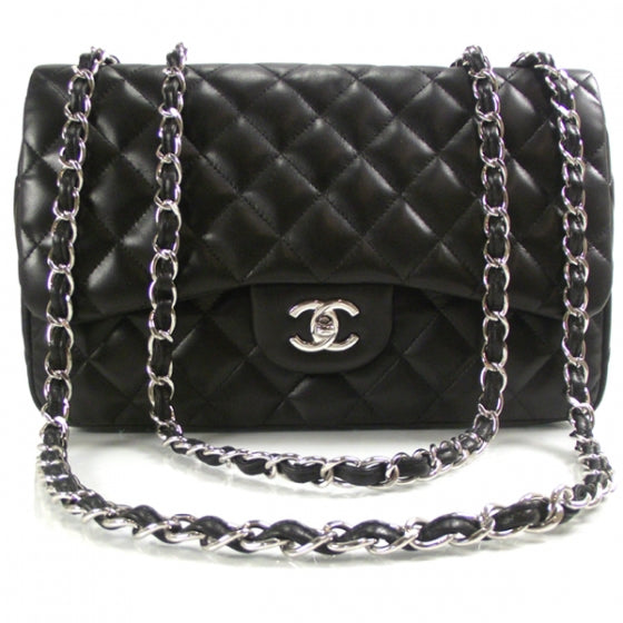 Lambskin Jumbo Flap Black