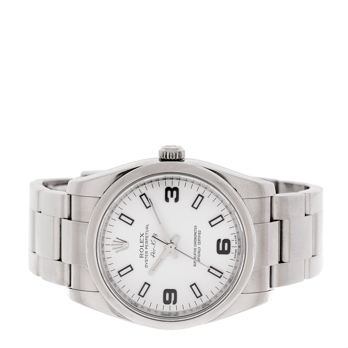 Stainless Steel 34mm Oyster Perpetual Watch White 114200