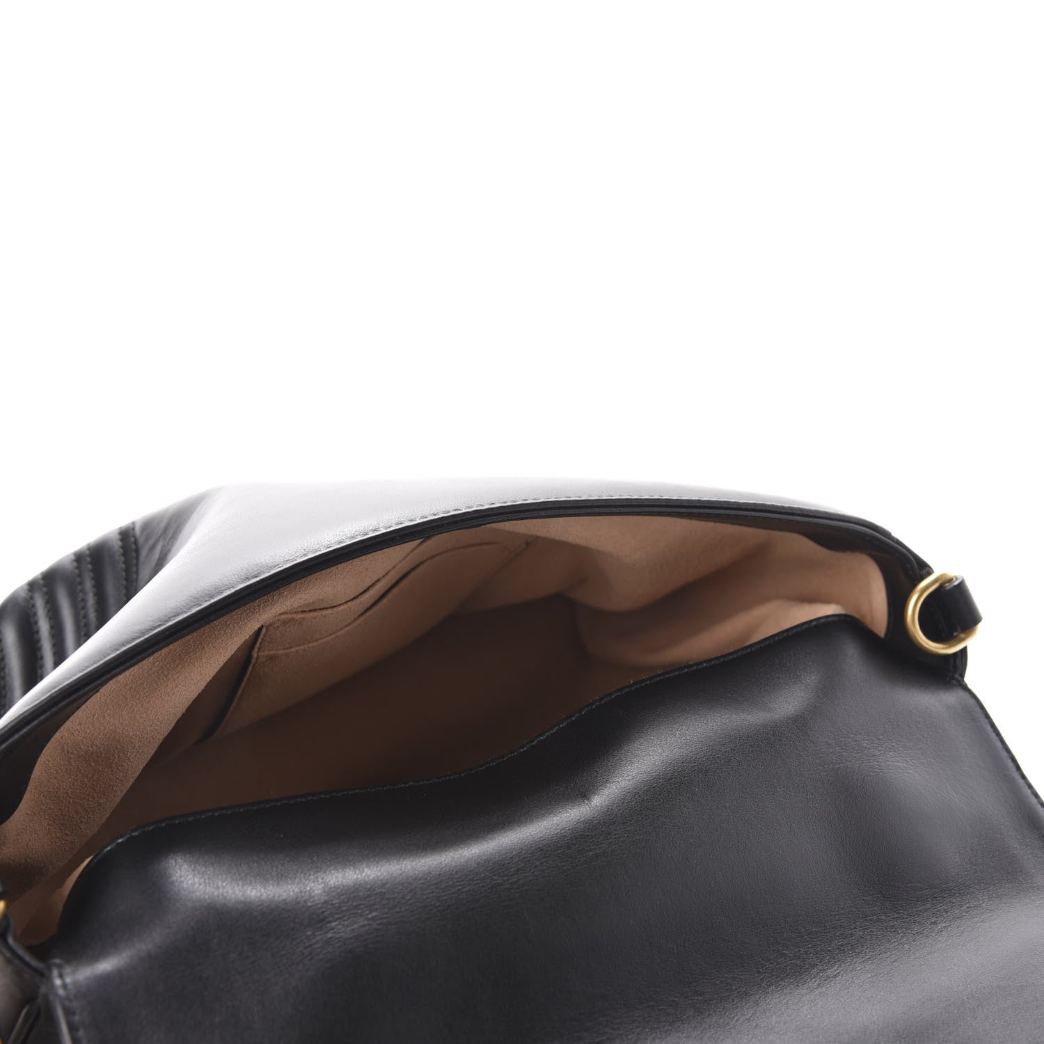 Gucci Calfskin Matelasse Medium GG Marmont Top Handle Shoulder Bag Black 5 of 14