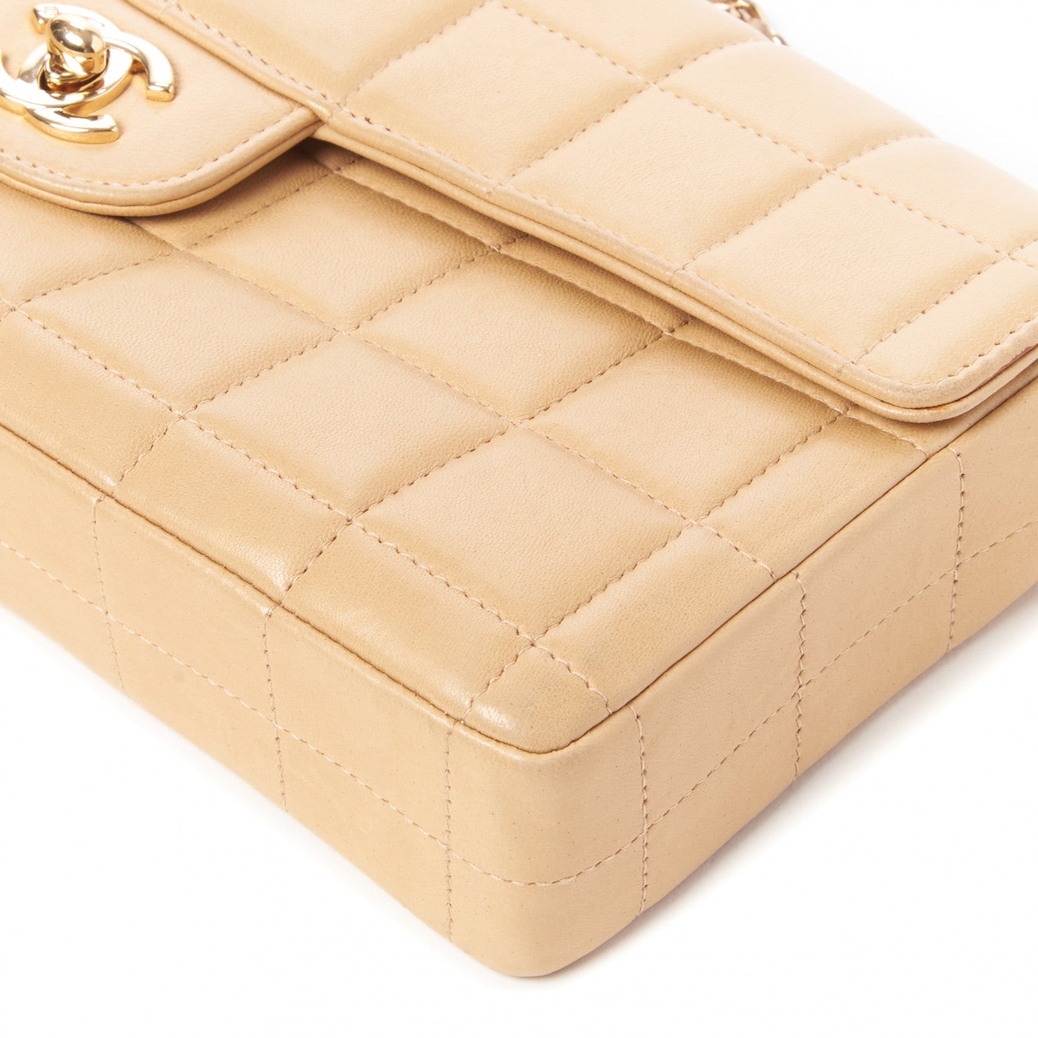 Chanel Lambskin East West Chocolate Bar Flap Beige 5 of 9