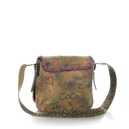 Chanel Washed Toile Graffiti On The Pavements Messenger Khaki Multicolor 3 of 7