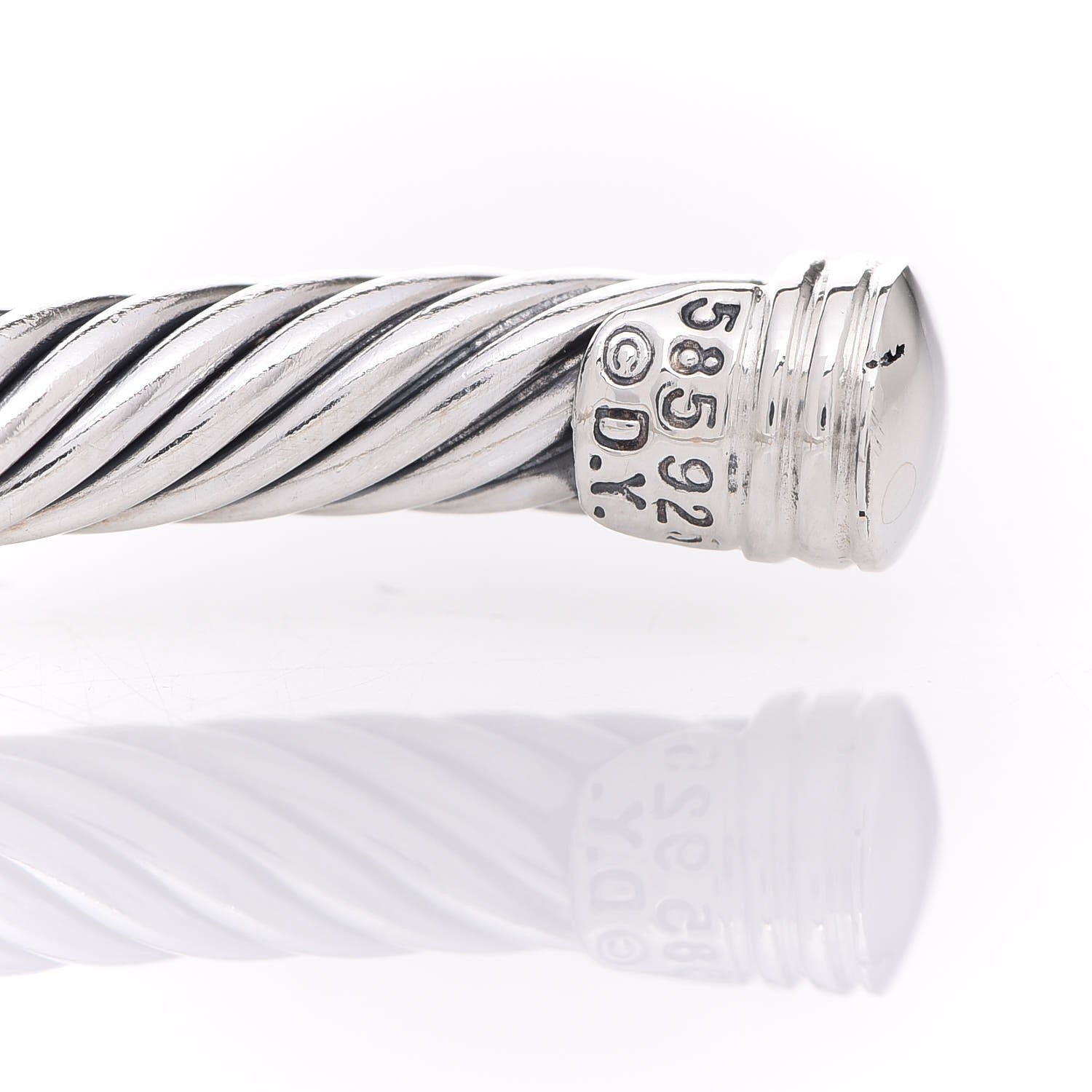 David Yurman Sterling Silver 14K Yellow Gold 5mm Cable Classics Two Station Bracelet 4 of 5