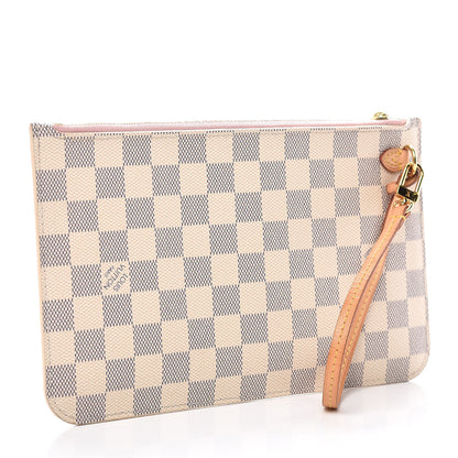 Louis Vuitton Damier Azur Neverfull MM GM Pochette Rose Ballerine 3 of 9