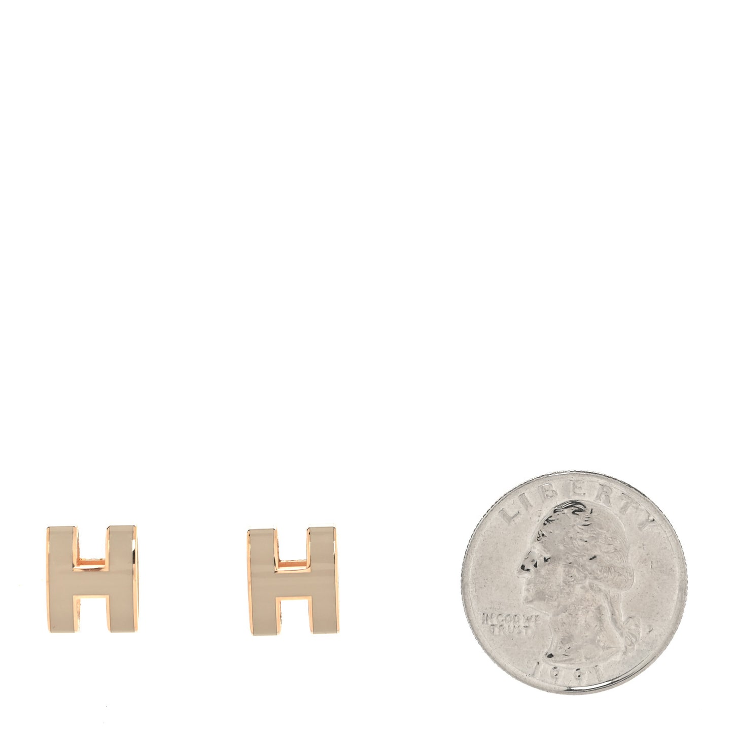 Gold Lacquered Pop H Earrings Marron Glace