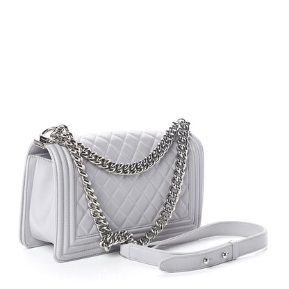 Chanel Lambskin Quilted Medium Boy Flap Grey 3 of 11