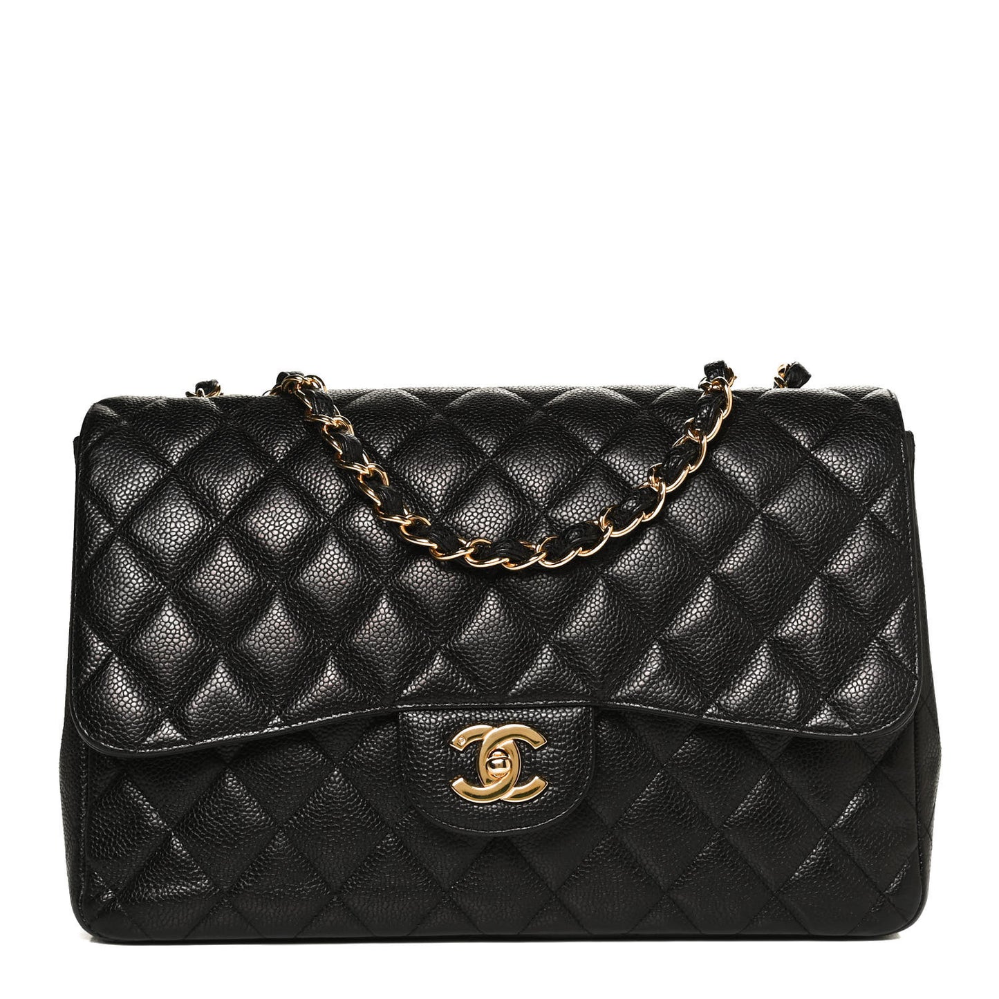 Caviar Quilted Jumbo Single Flap Black
