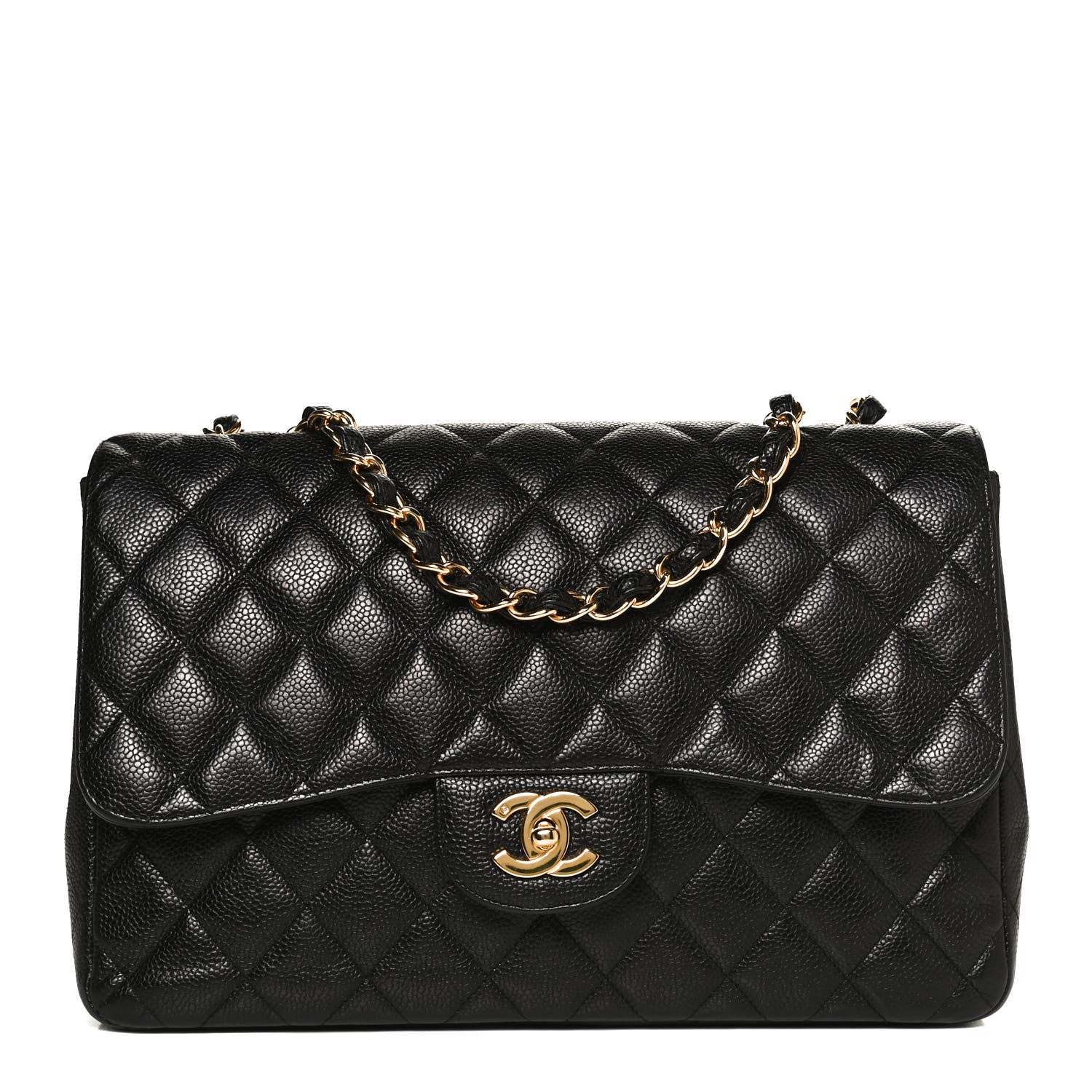 Chanel Caviar Quilted Jumbo Single Flap Black 1 of 9