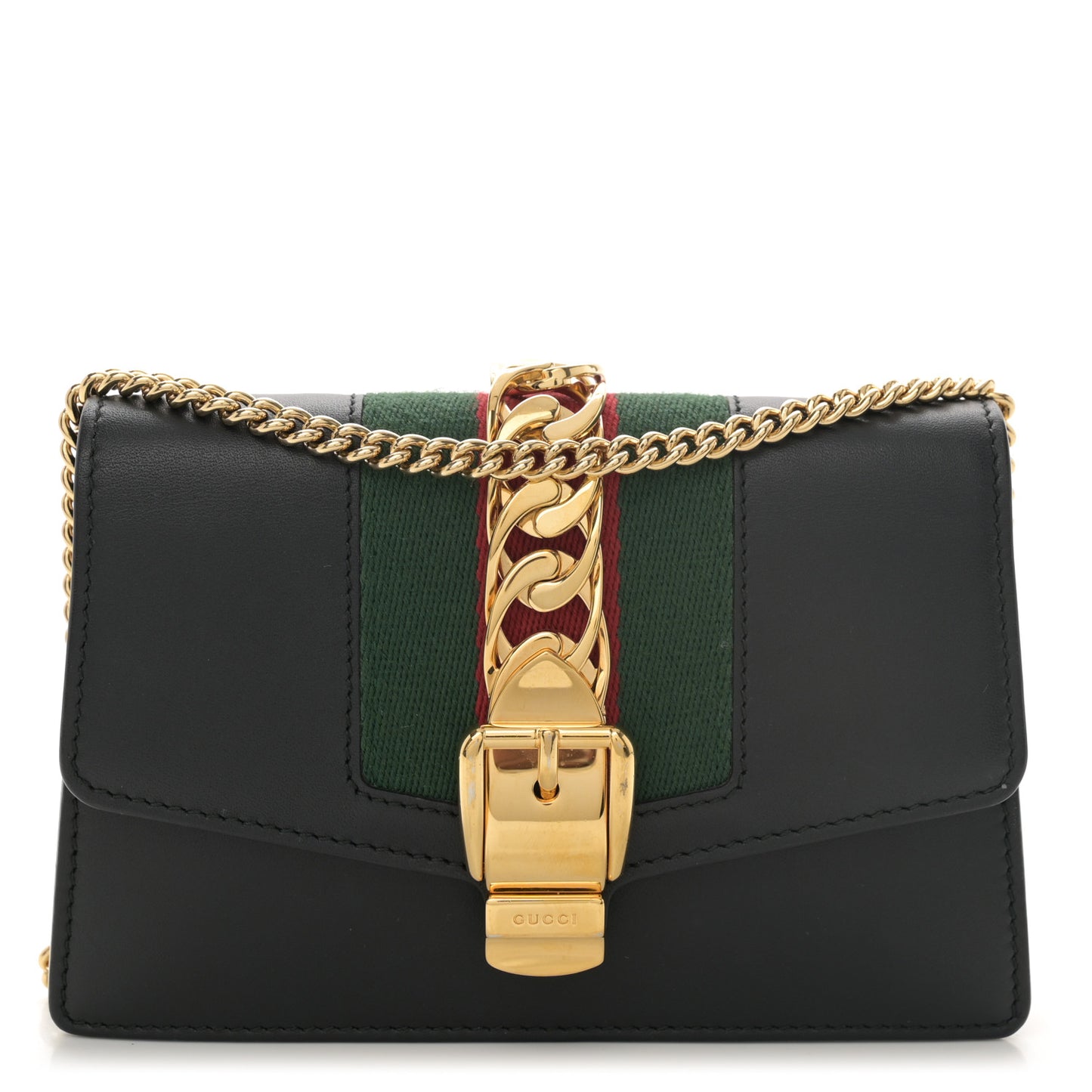 Calfskin Super Mini Sylvie Chain Shoulder Bag Black