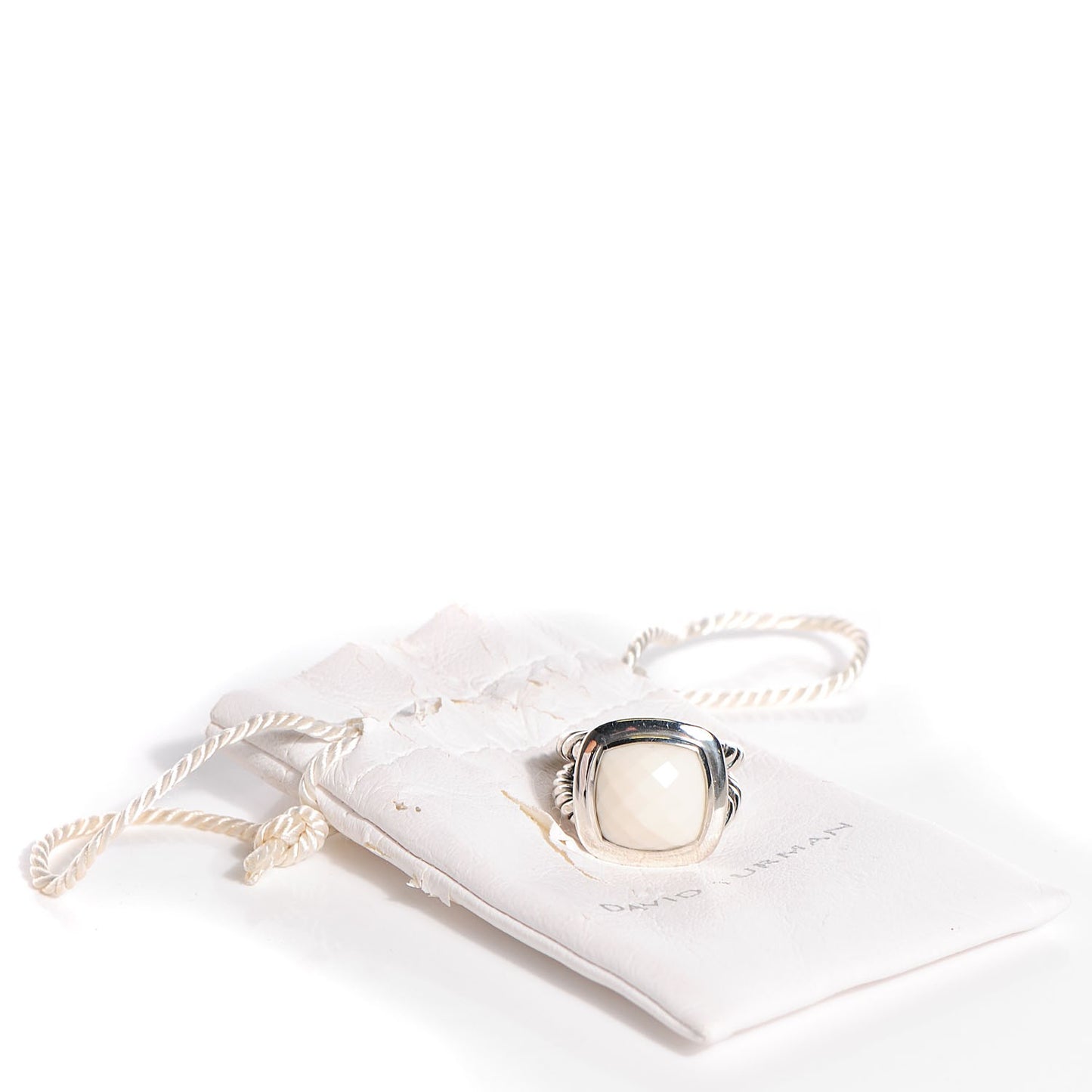 Sterling Silver White Agate 14mm Albion Ring 54 7
