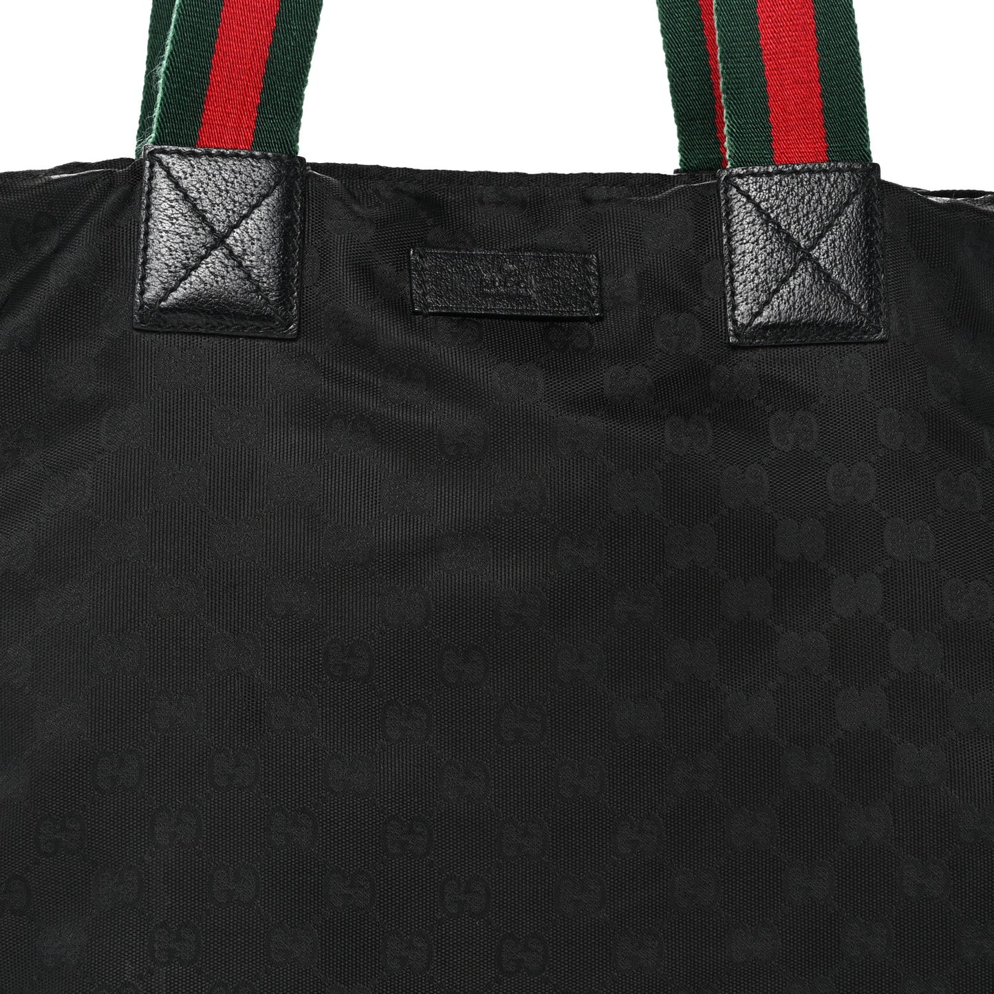 GG Monogram Large Web Handle Vertical Tote Black