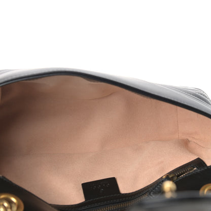 Gucci Calfskin Matelasse Small GG Marmont Shoulder Bag Black 10 of 17