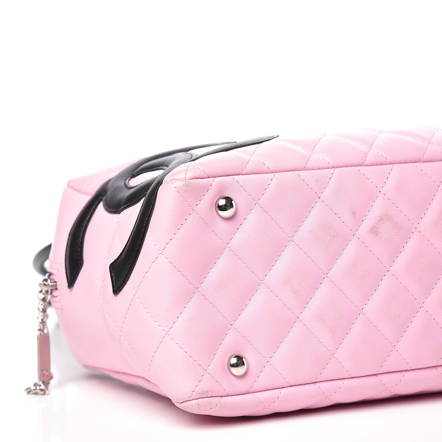 Chanel Calfskin Quilted Large Cambon Bowler Pink Black 11 of 13