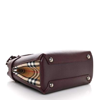 Burberry Grainy Calfskin House Check Small Banner Tote Mahogany Red 4 of 9