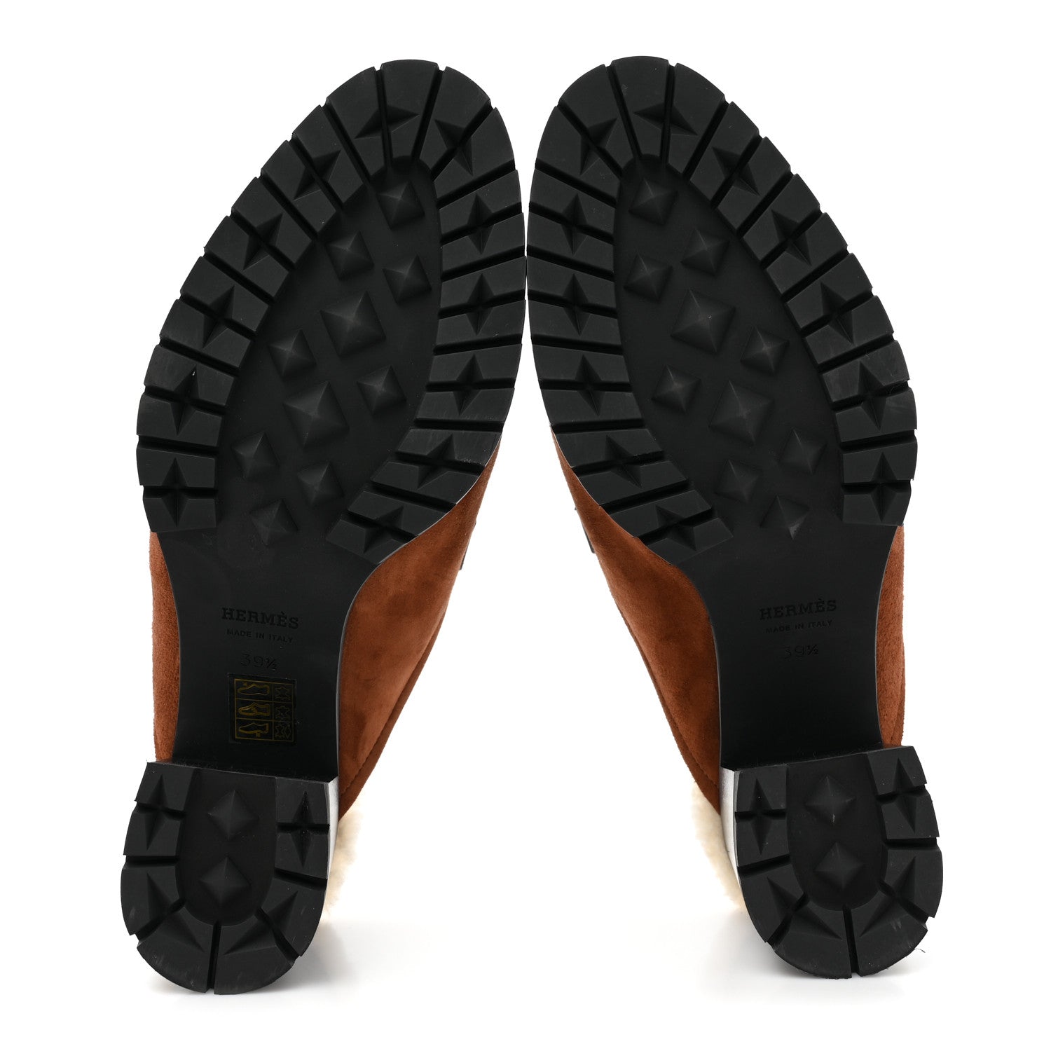 Hermes Suede Goatskin Woolskin Flore 60 Mules 39.5 Brun Amourette Ecru 5 of 10