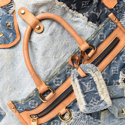 Louis Vuitton Denim Patchwork Cabby Tote Blue 11 of 16