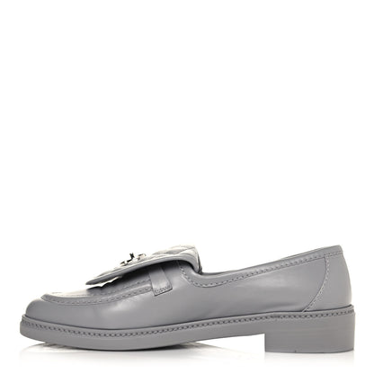 Chanel Lambskin Quilted CC Turnlock Loafers 41 Grey 1 of 8