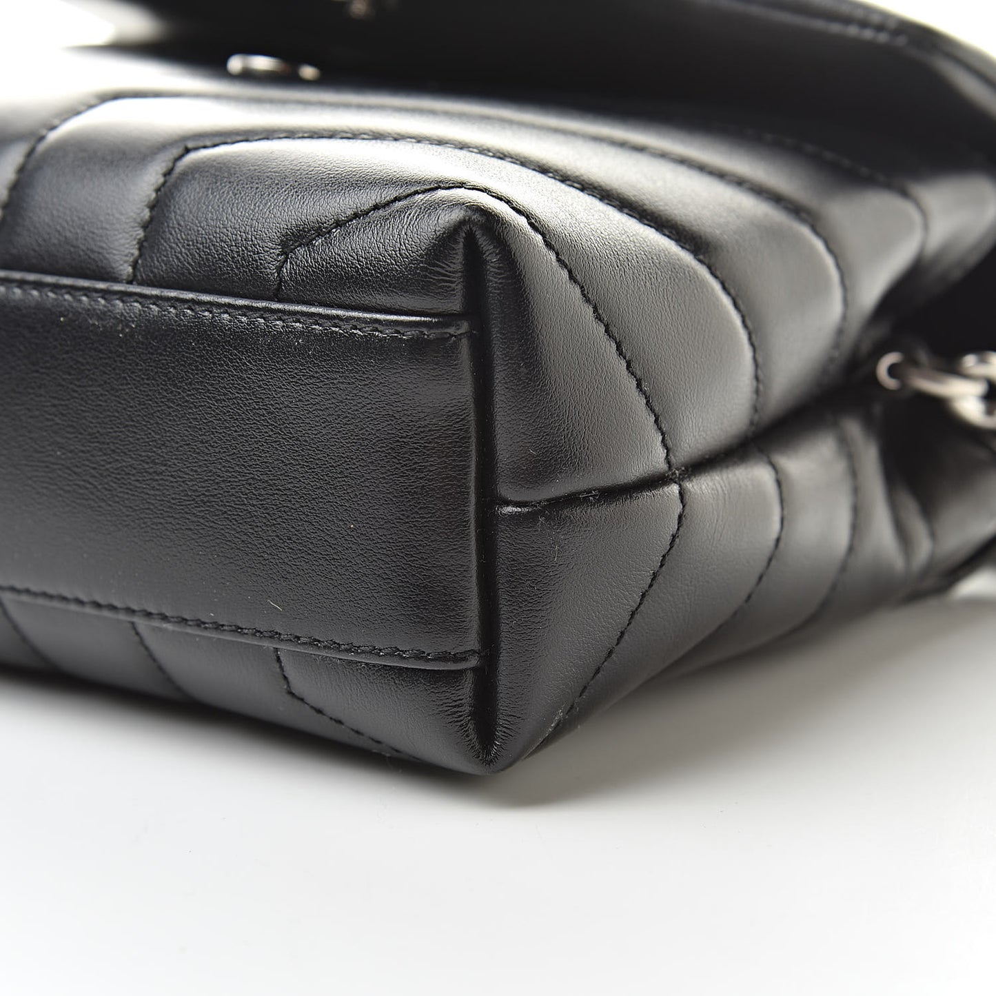 Calfskin Y Quilted Monogram Toy Loulou Crossbody Bag Black