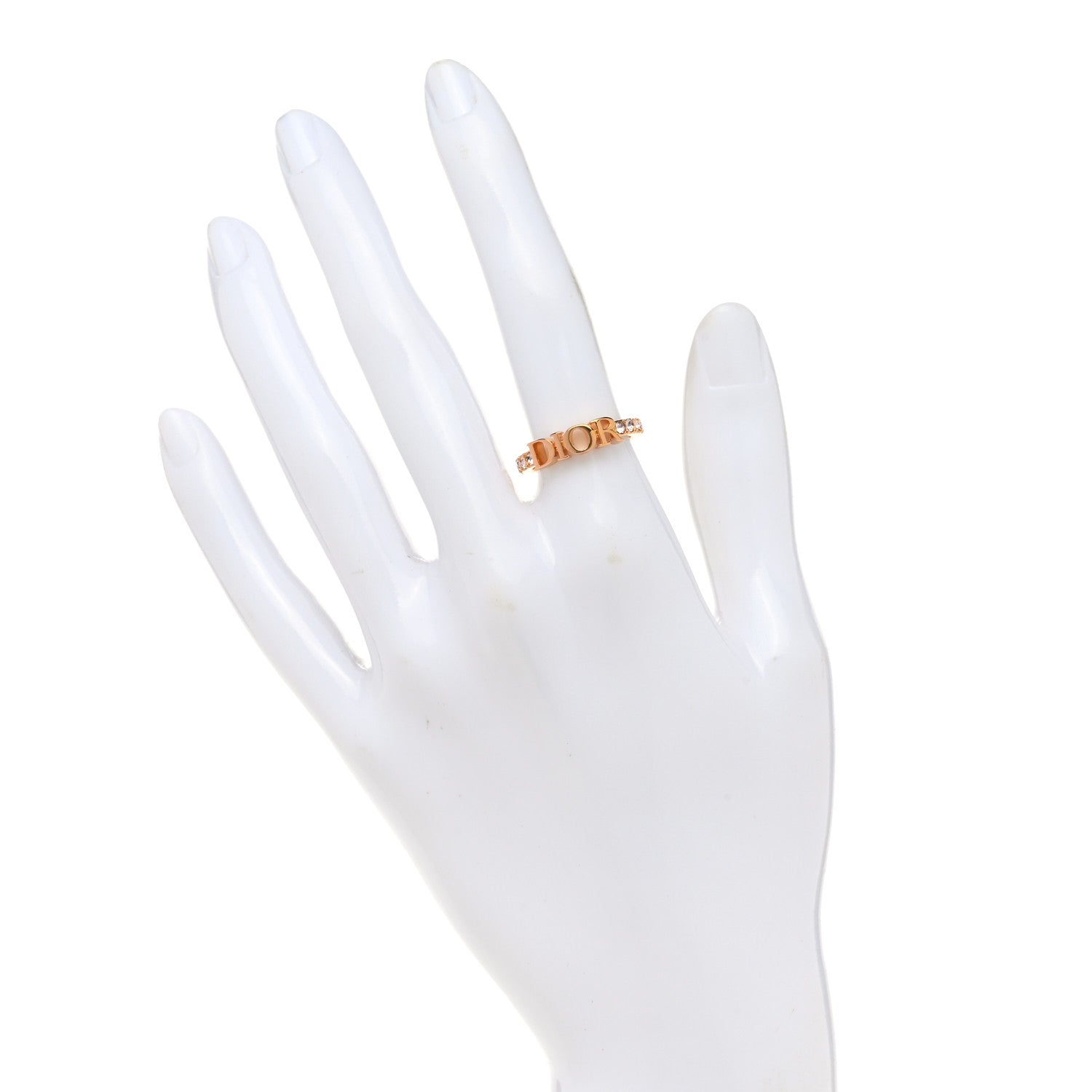Christian Dior Metal Crystal Dio(R)evolution Ring S Gold 1242704