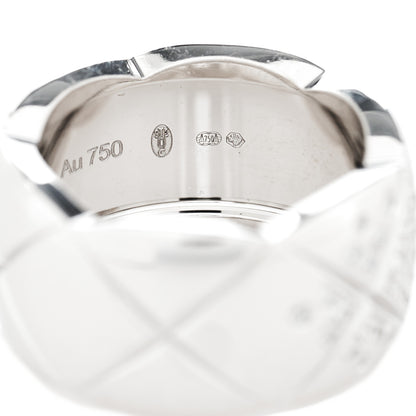 Chanel 18K White Gold Diamond Large Coco Crush Ring 52 6 7 of 7