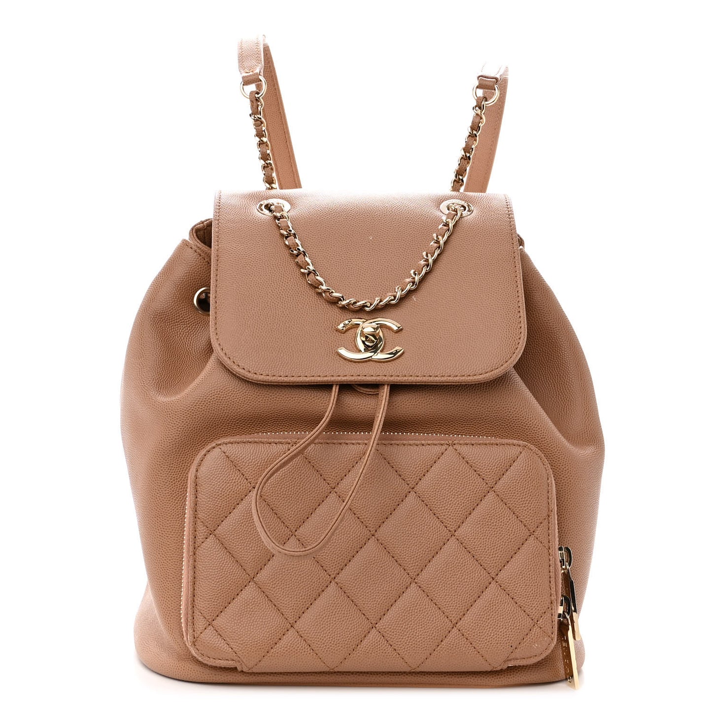 Caviar Quilted Business Affinity Backpack Beige