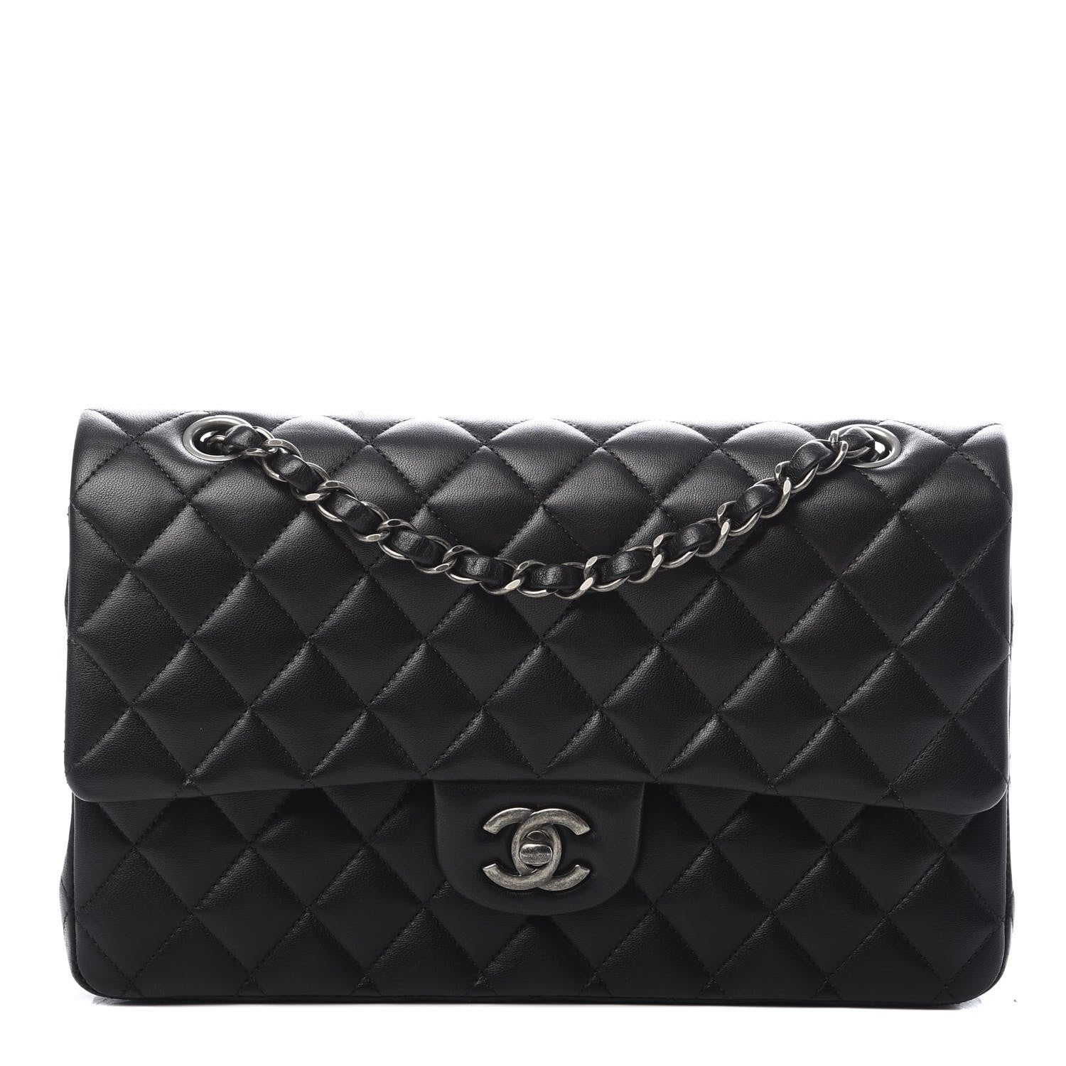 Chanel Lambskin Quilted Medium Double Flap Black 1 of 13