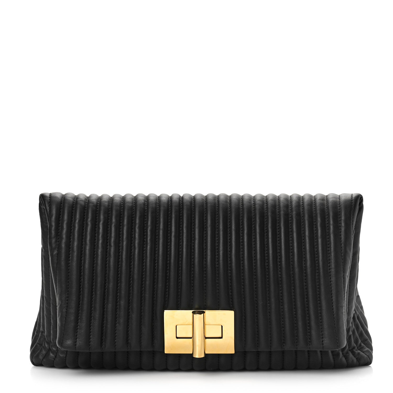 Tom Ford Calfskin Quilted Natalia Clutch Black 1 of 8