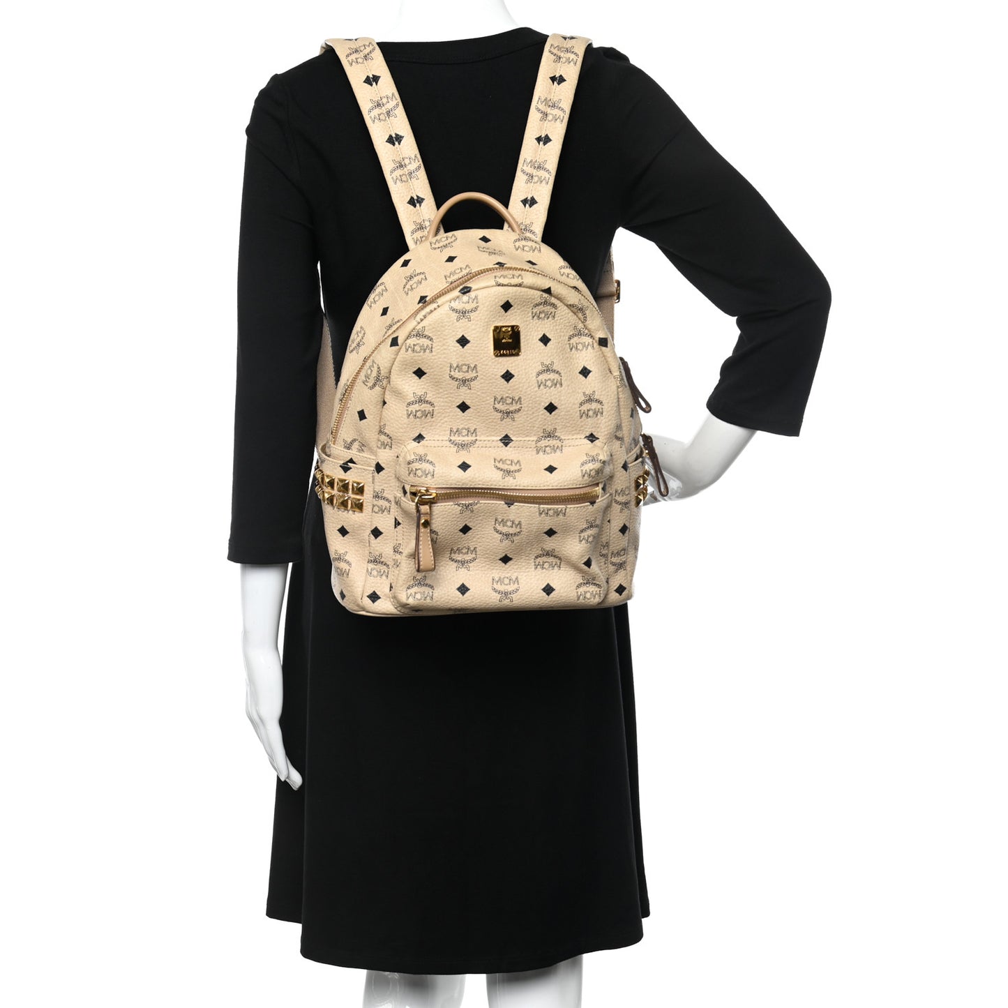 Visetos Small Side Stud Stark Backpack Beige