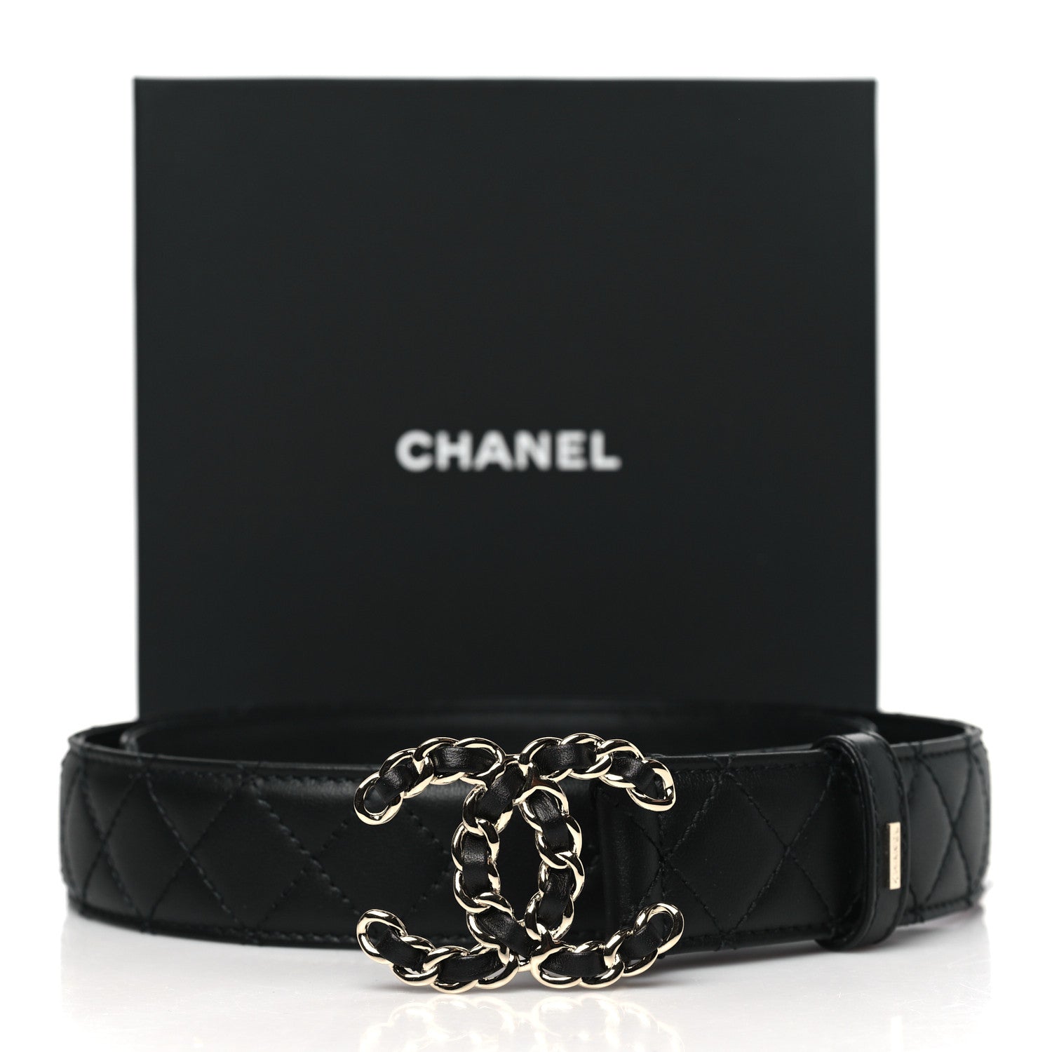 Chanel Calfskin Quilted CC Chain Belt 85 34 Black 8 of 8