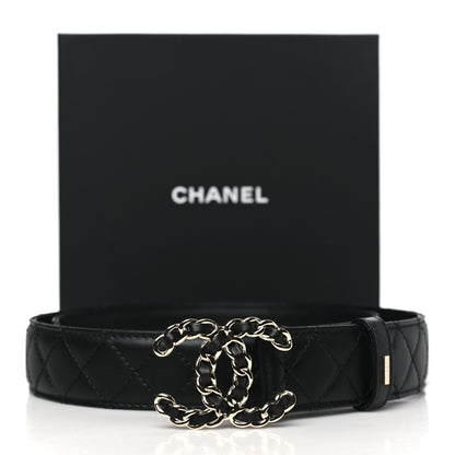 Chanel Calfskin Quilted CC Chain Belt 85 34 Black 8 of 8