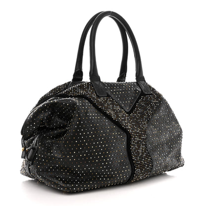 Saint Laurent Calfskin Rock Studded Easy Sac Black 3 of 24