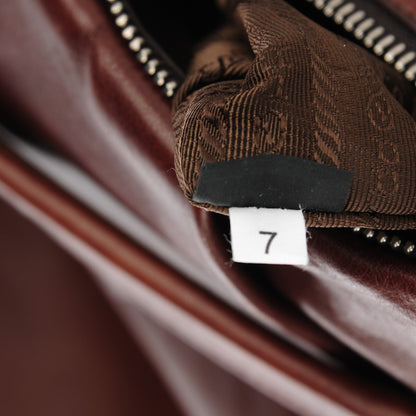 Prada Soft Calf Pleated Hobo Bruciato 8 of 9