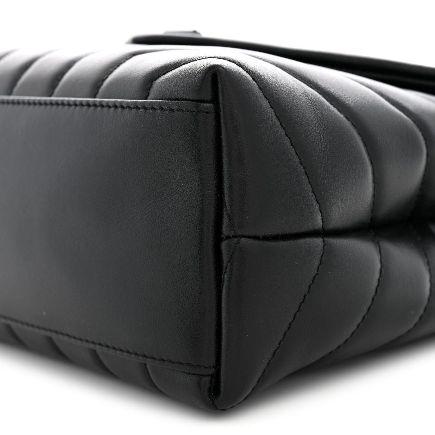 Saint Laurent Calfskin Y Quilted Monogram Monochrome Small Loulou Chain Satchel Black 10 of 10